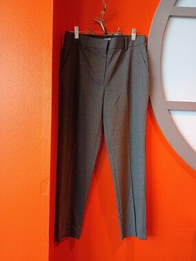 NWT LILY SILK virgin wool trouser pants in gray (sz2)